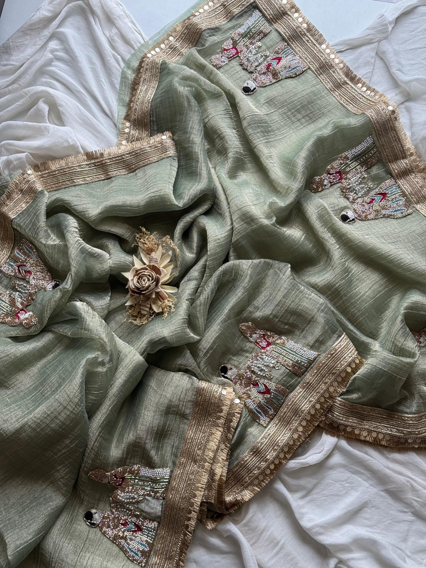 Pure soft Banarasi tissue silk saree