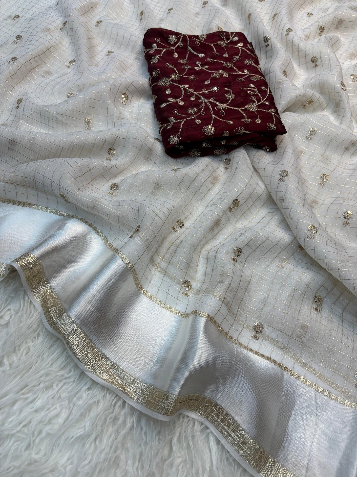 Pure viscose georgette saree