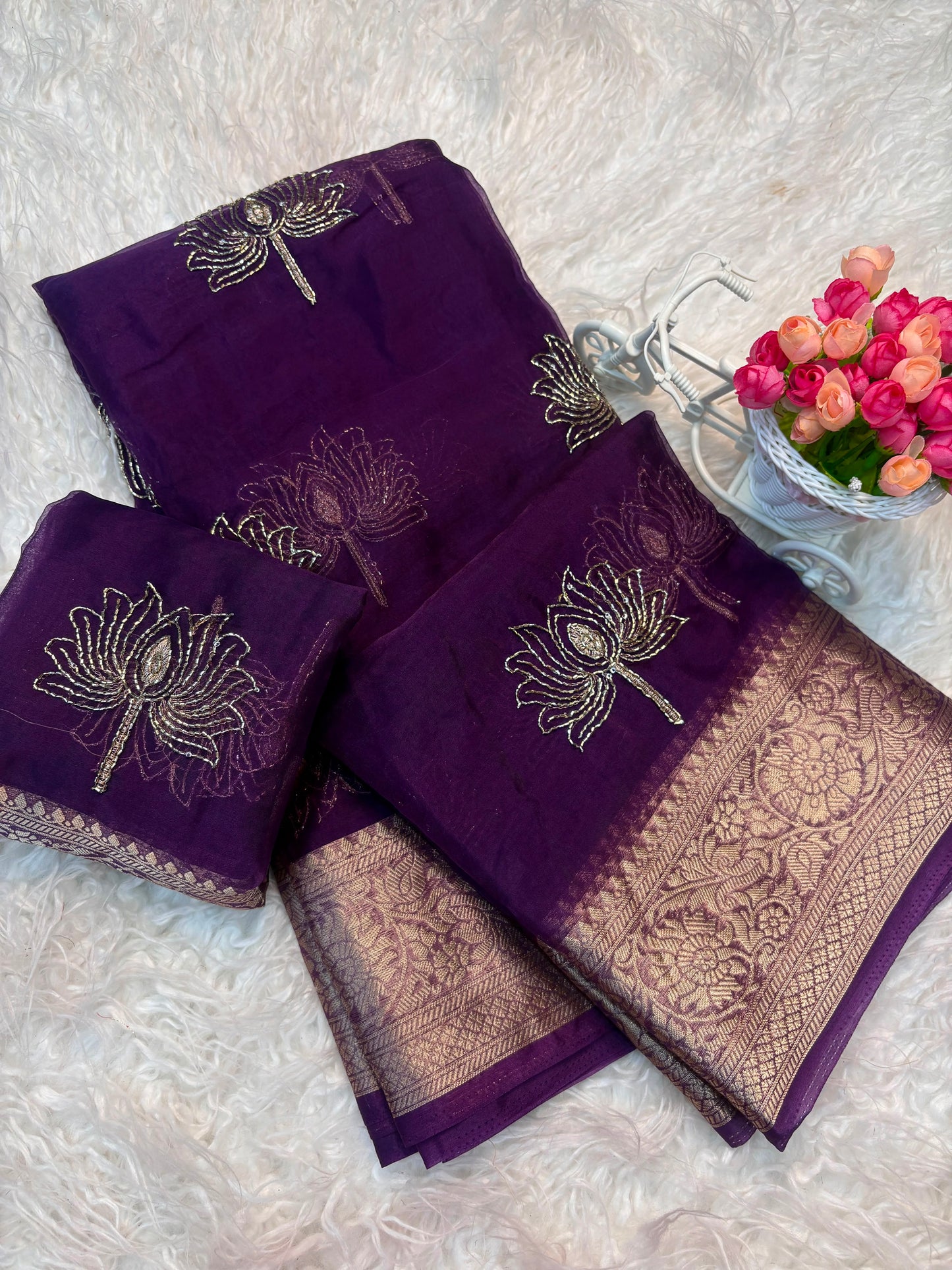 Organza silk saree