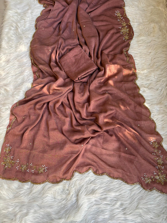 Soft rangoli crush saree fabric
