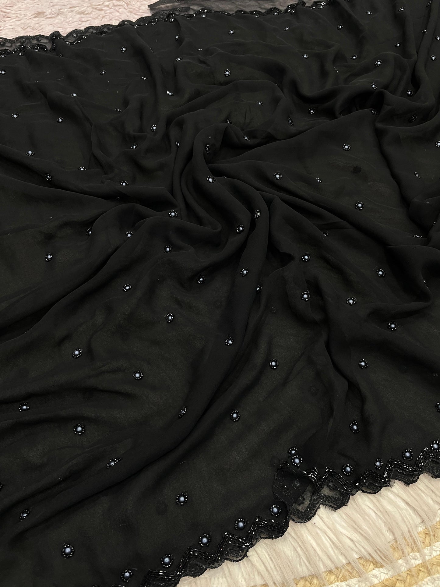 Black Georgette saree