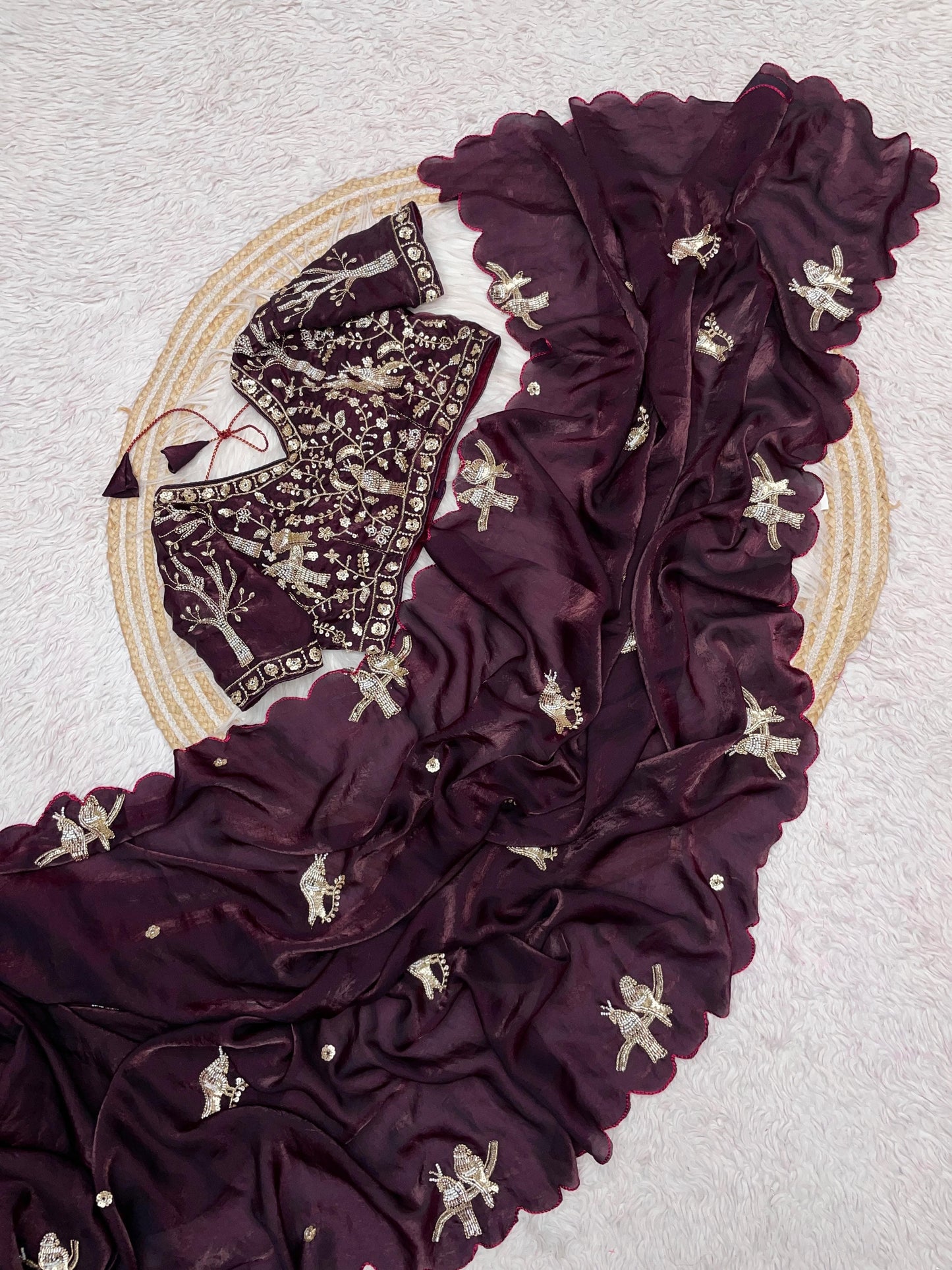 Fendi satin saree