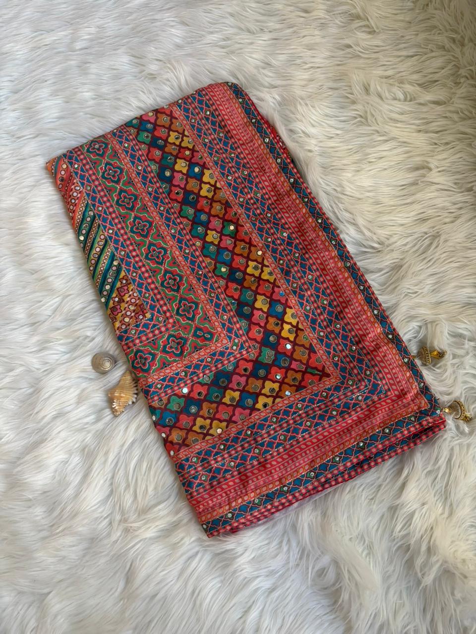 Soft Chinnon with beautiful print