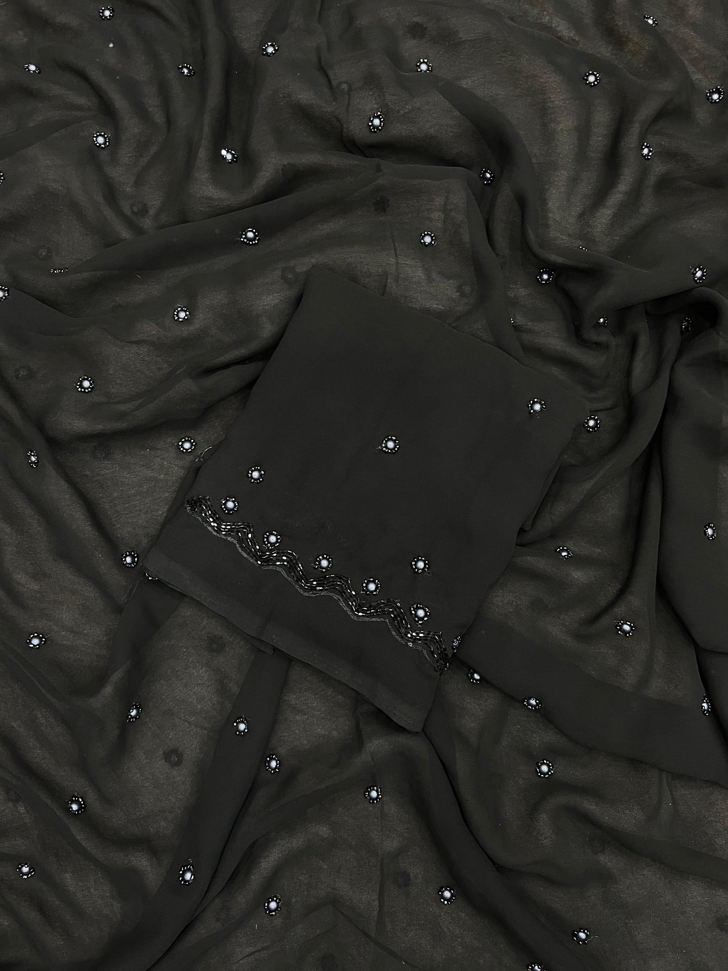 Black Georgette saree