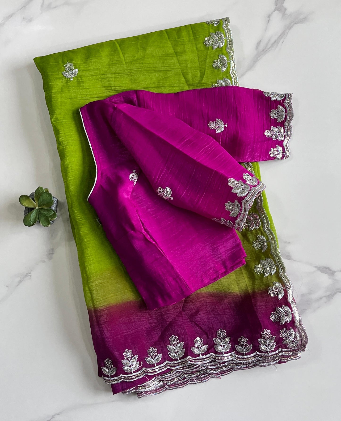 Crunchy silk saree