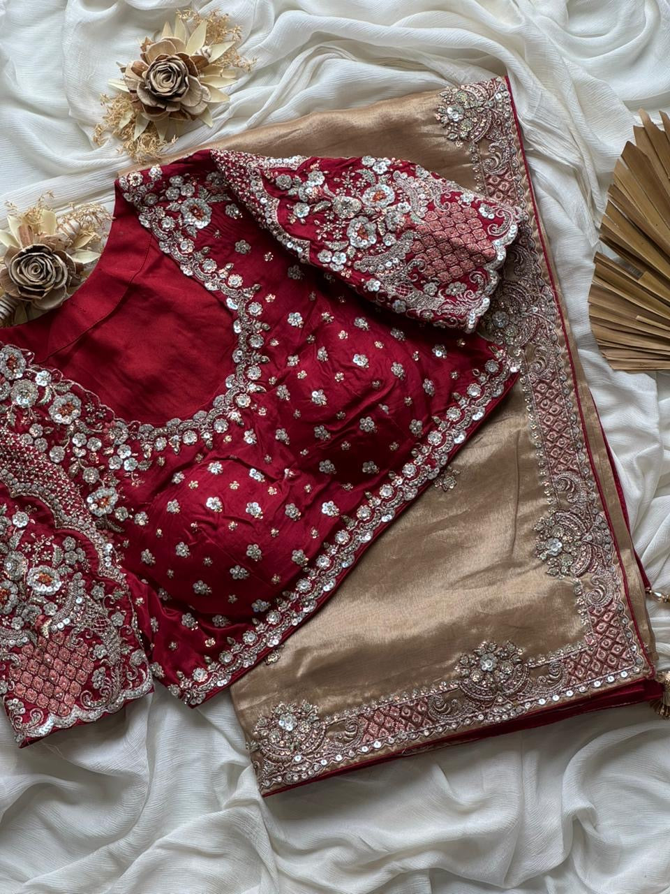 Tissue crepe silk saree