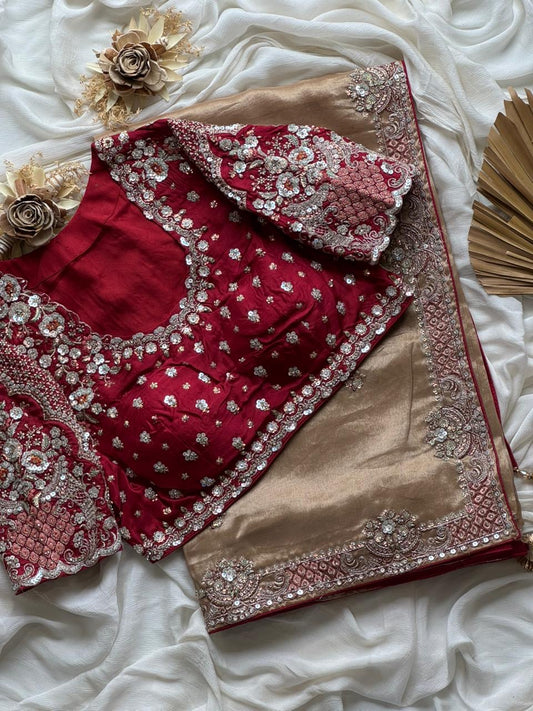 Tissue crepe silk saree