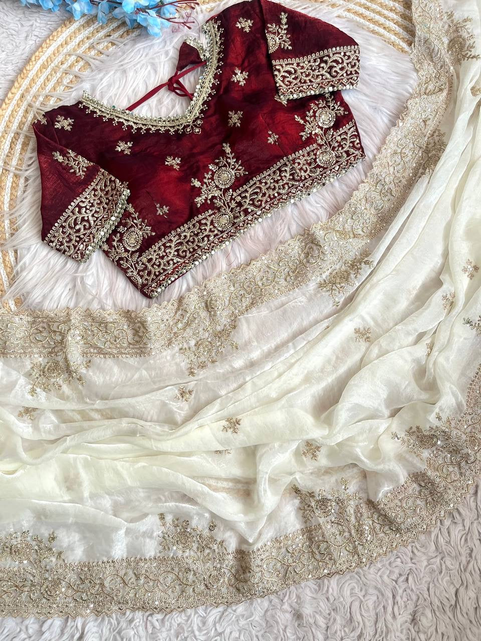 Pure Soft fendi sattin Silk saree