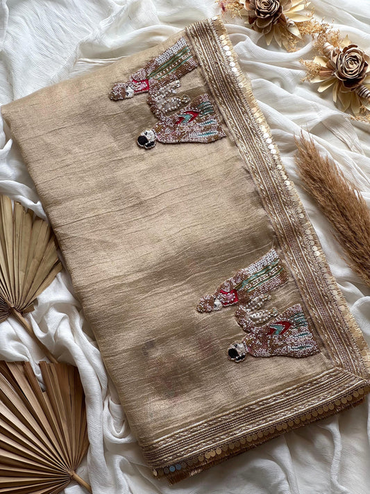 Pure soft Banarasi tissue silk saree