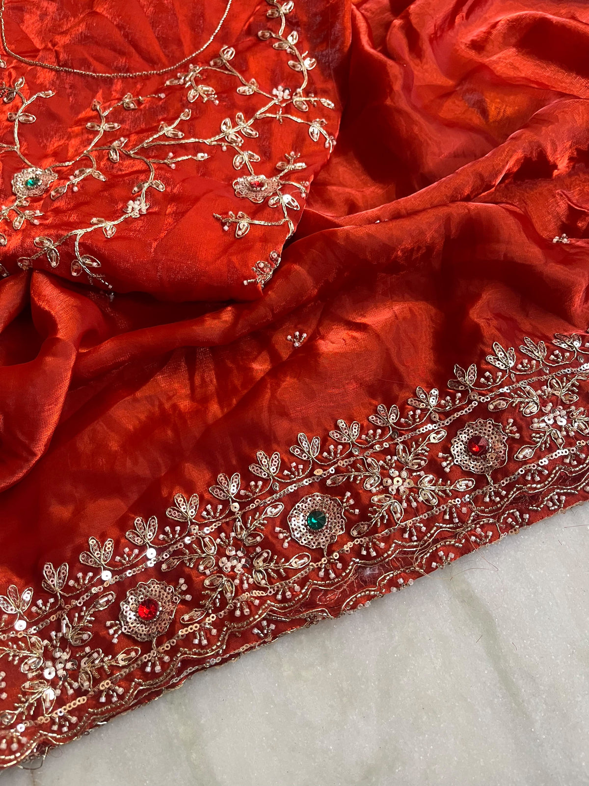 Pure satin silk saree