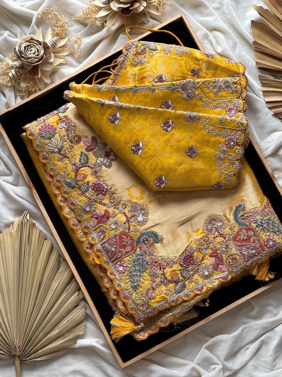 Pure soft dola silk saree