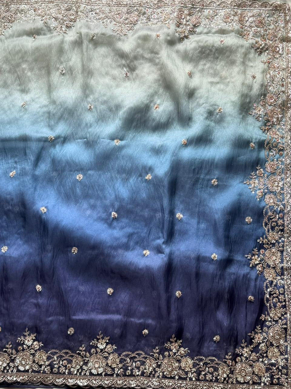 Tissue crepe silk saree