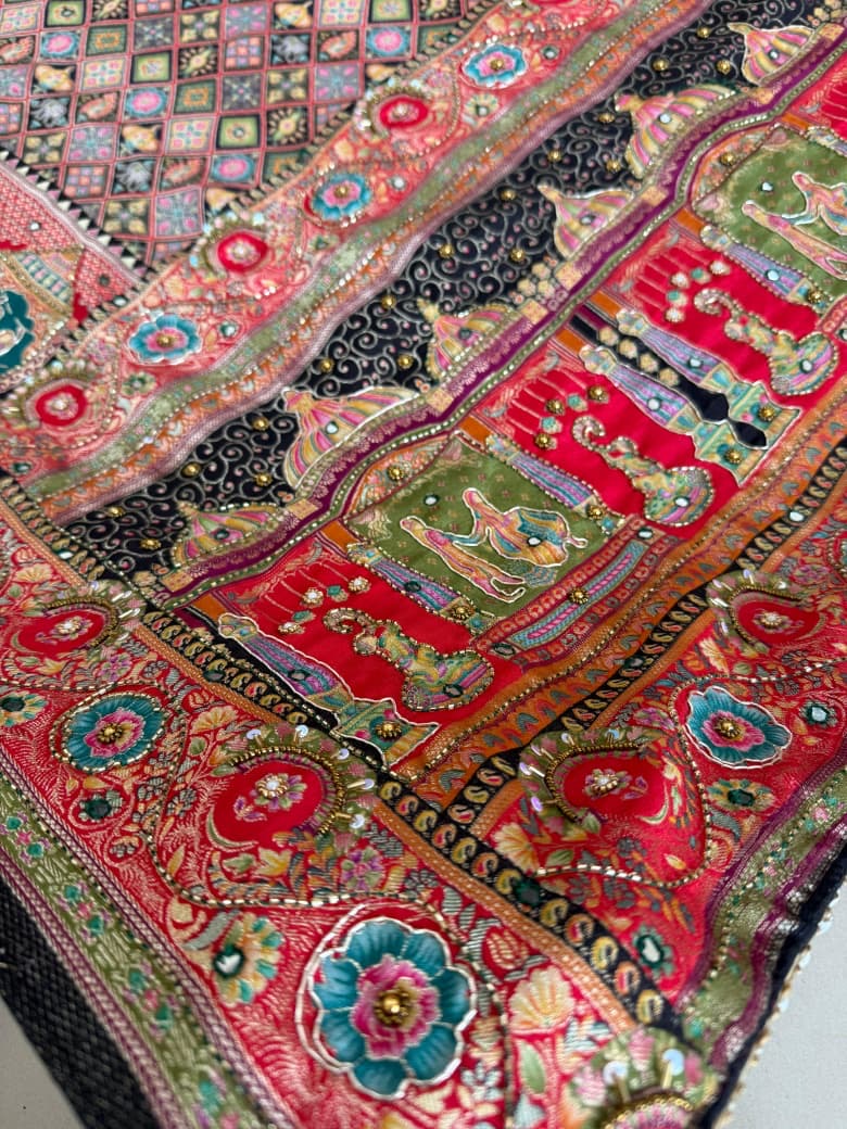 Heavy Pashmina Silk Saree With Zari Weaving Design