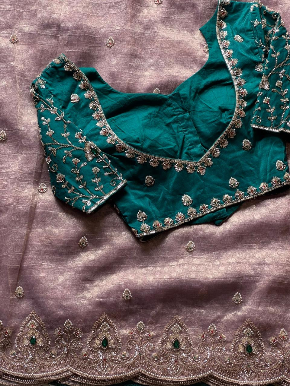 Tissue crepe silk saree