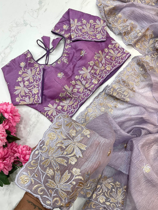 candy crush fabric with amazing embroidery thread work fancy