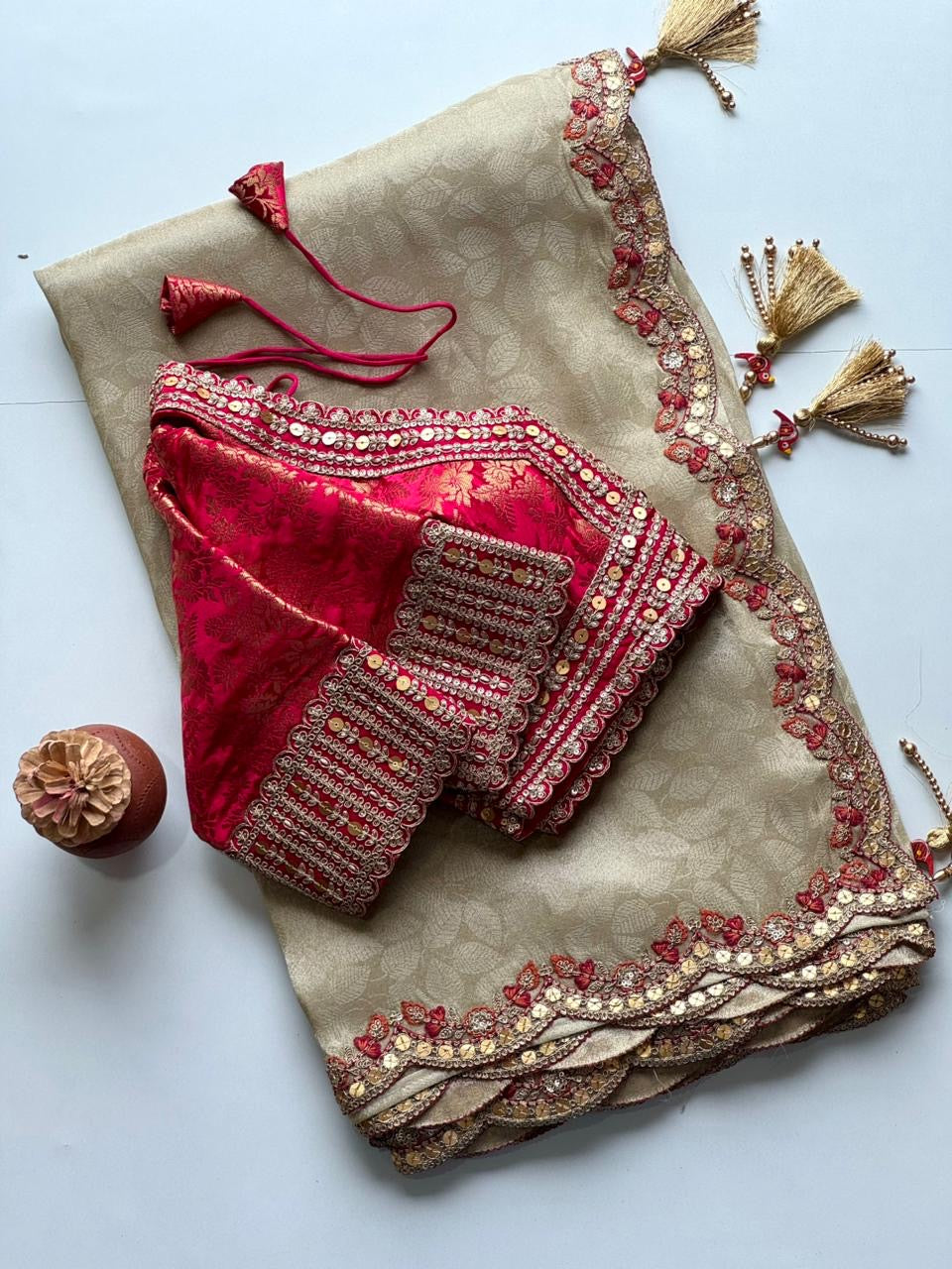 Pure soft dola silk saree