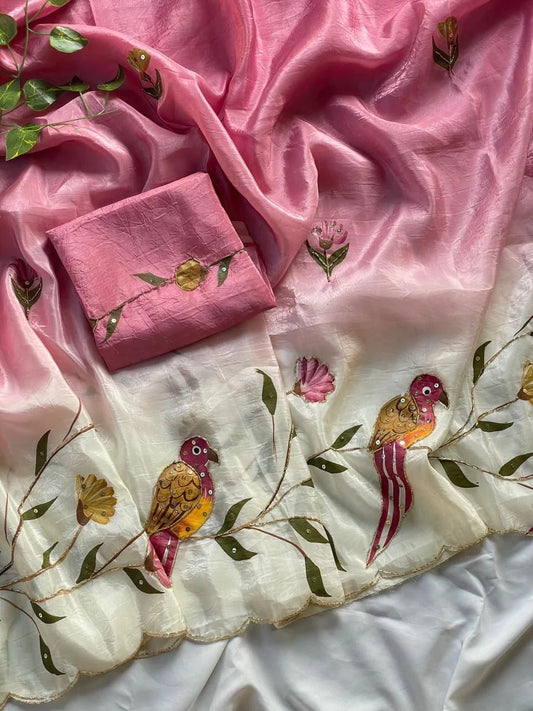 pure gold soft crush saree