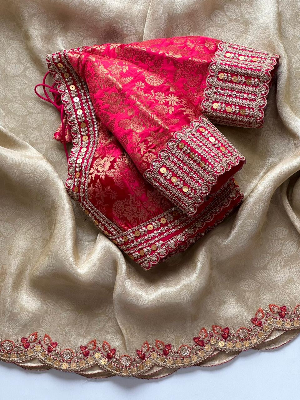 Pure soft dola silk saree