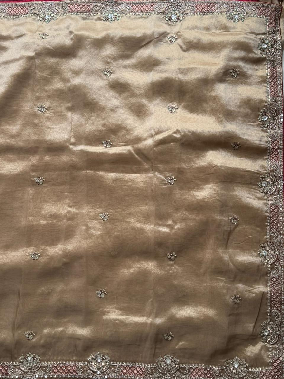 Tissue crepe silk saree