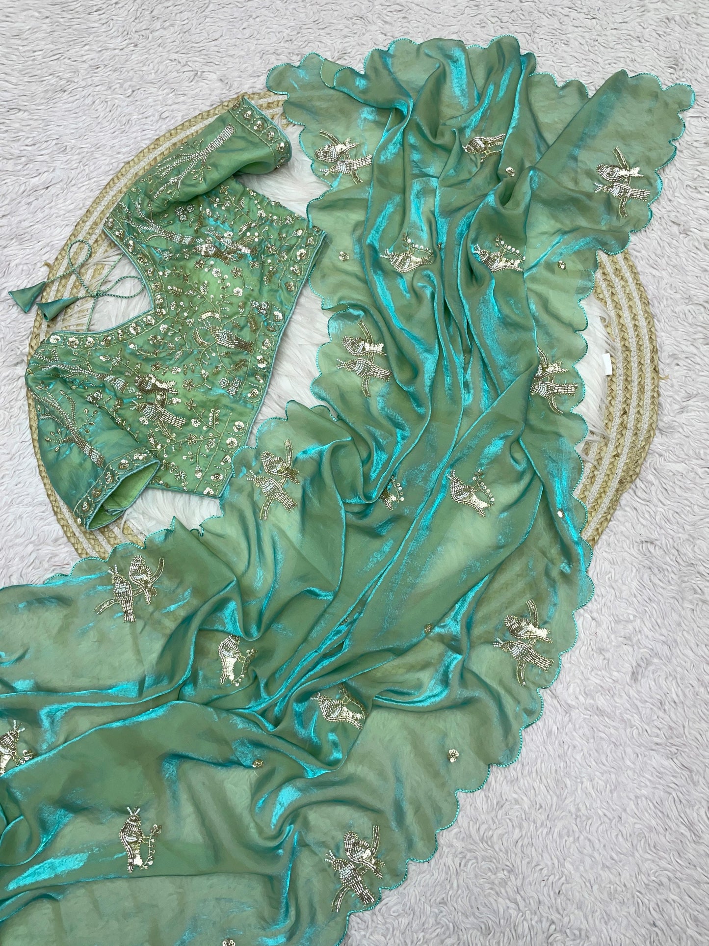 Fendi satin saree