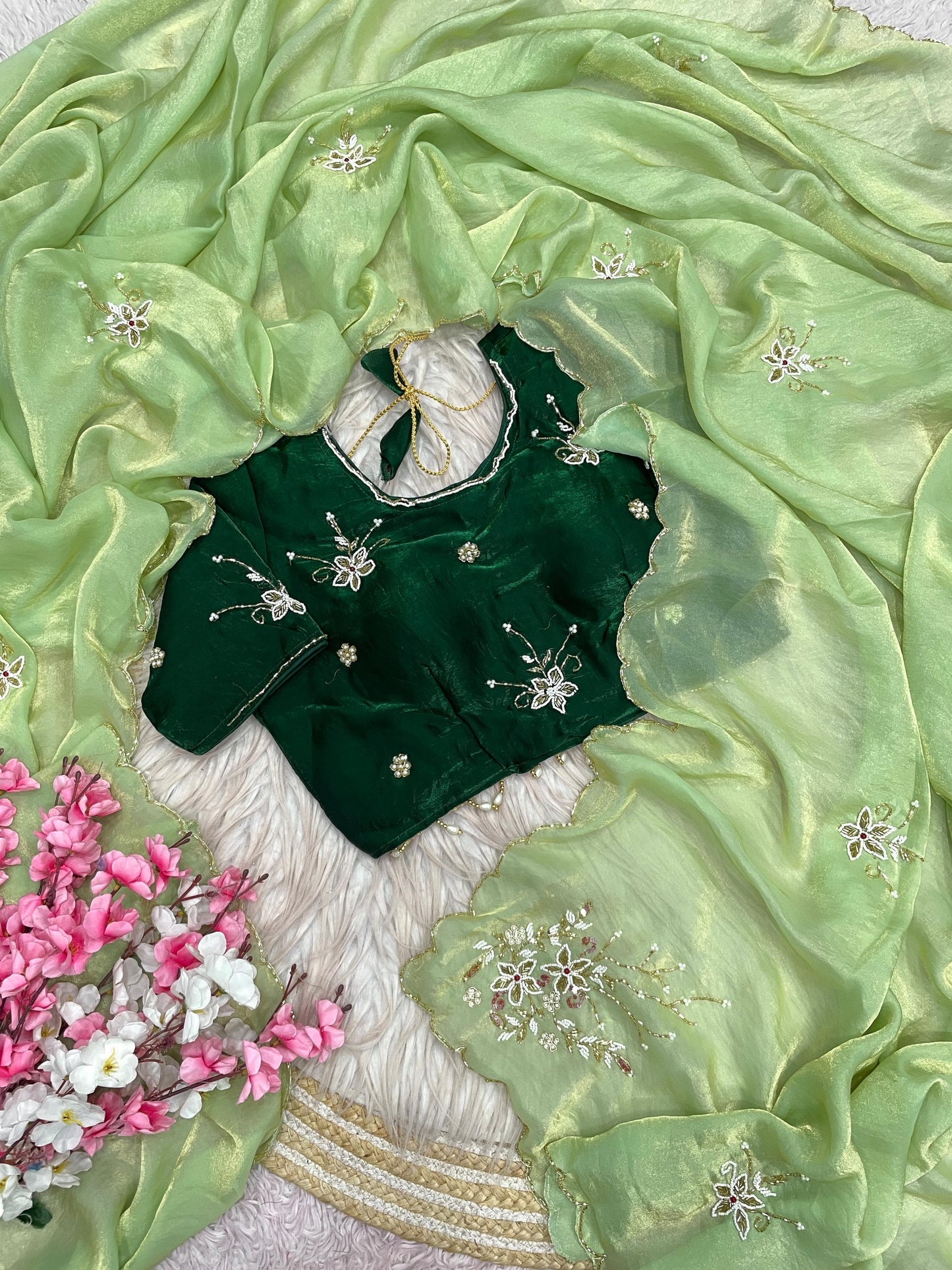 Satin silk saree