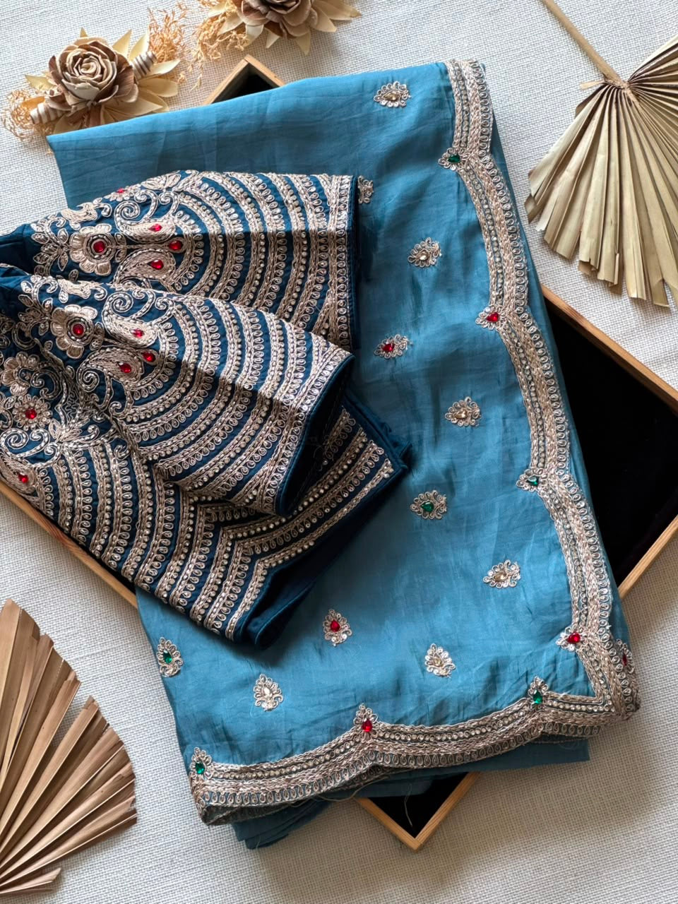 Tissue crepe silk saree