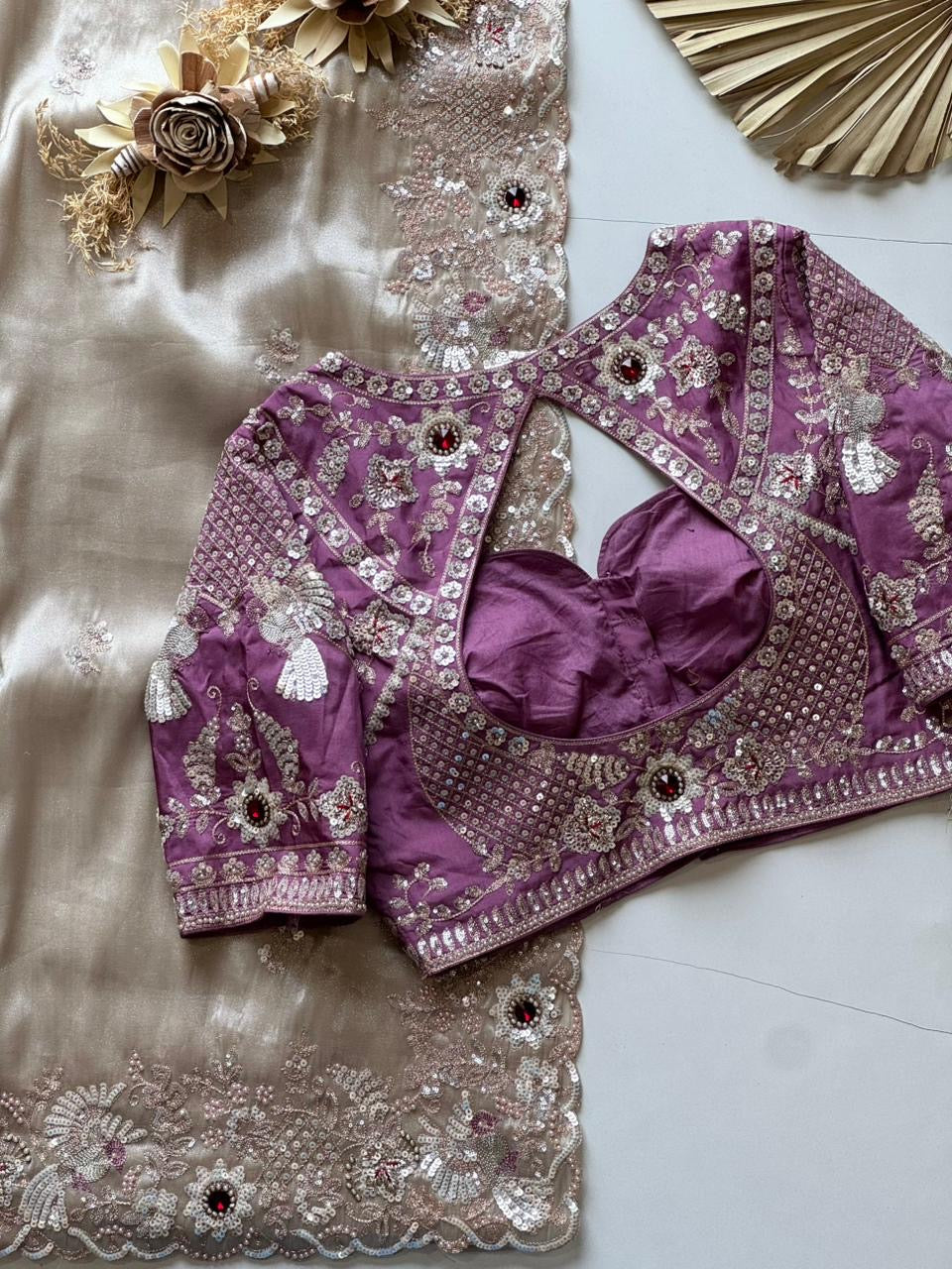 Pure soft simmer tissue silk saree