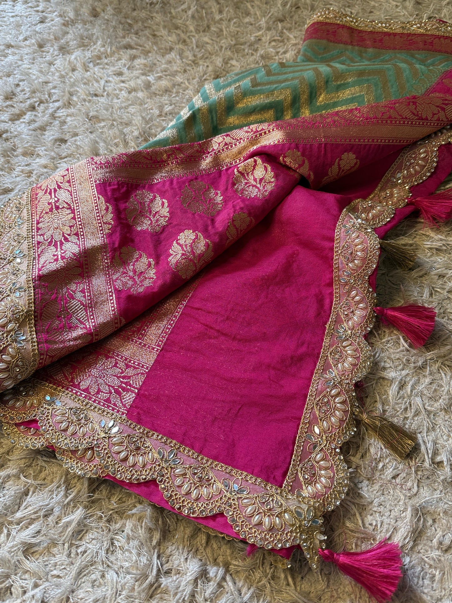 Katan georgette silk saree