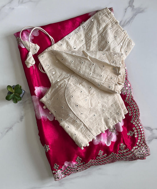 Pure chinnon saree