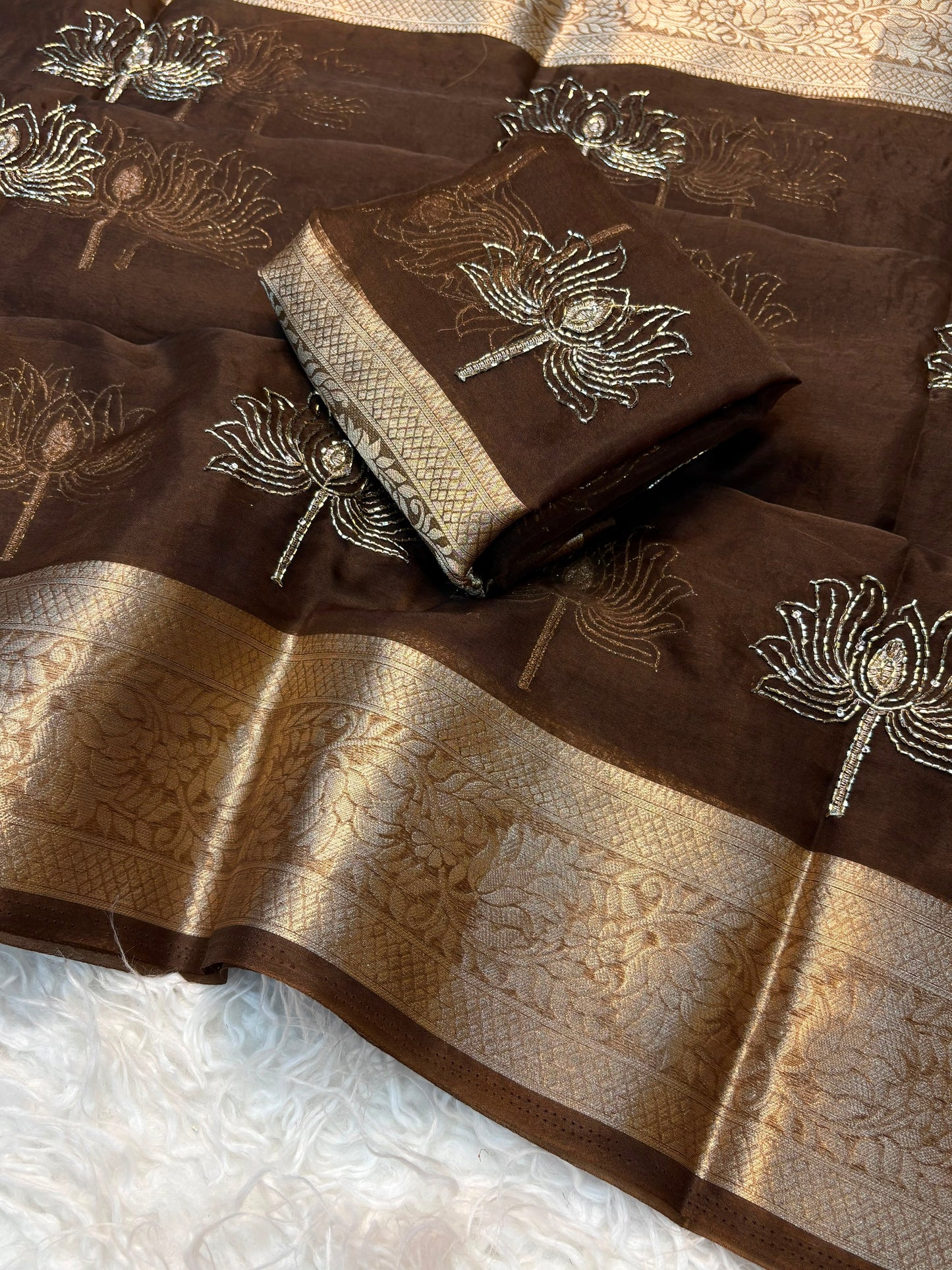 Organza silk saree
