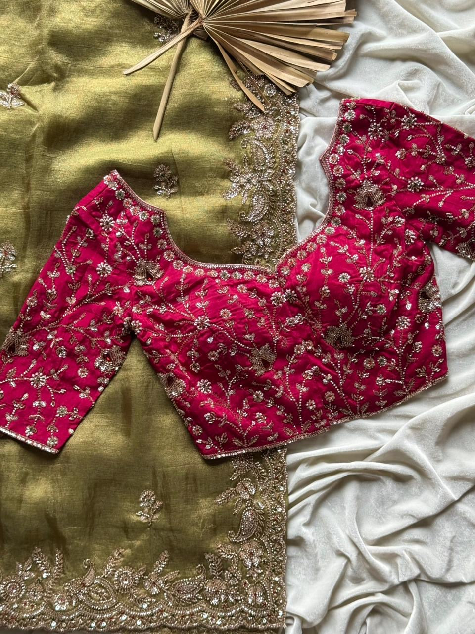 Tissue crepe silk saree