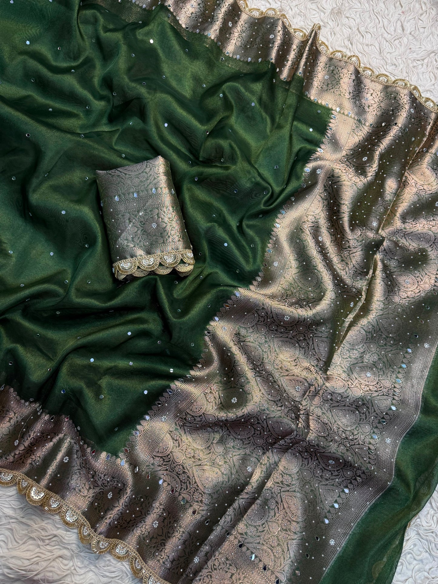 Woven Banarasi tissue  silk saree