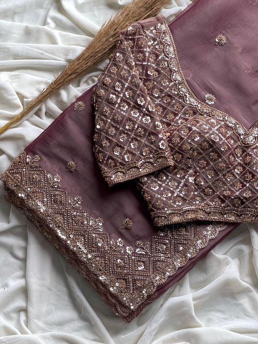 Tissue crepe silk saree