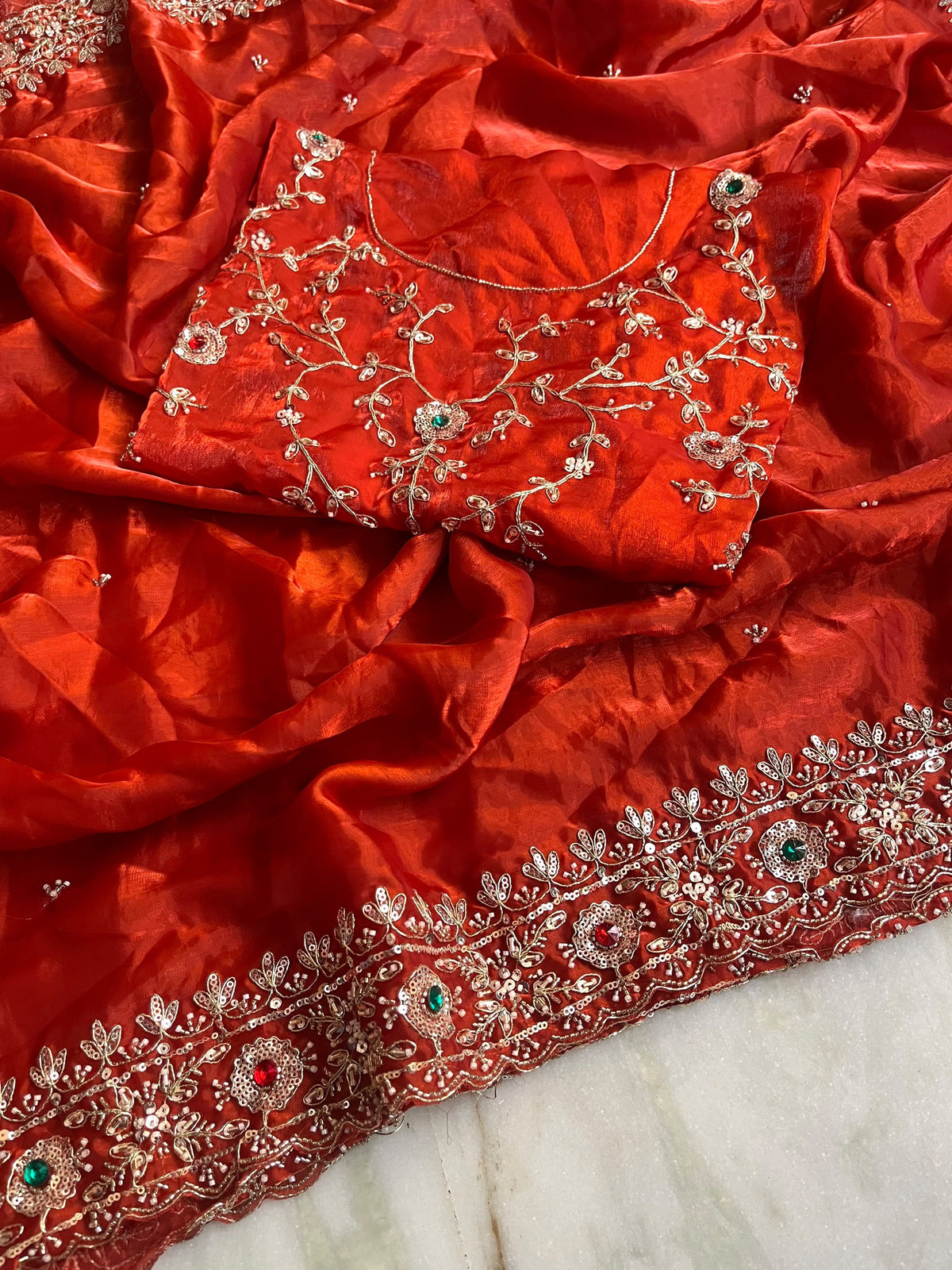 Pure satin silk saree