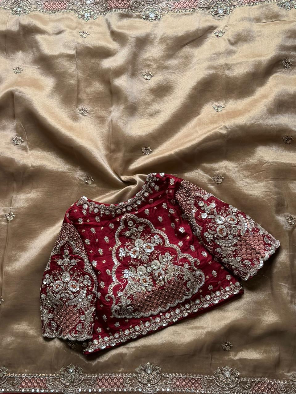 Tissue crepe silk saree