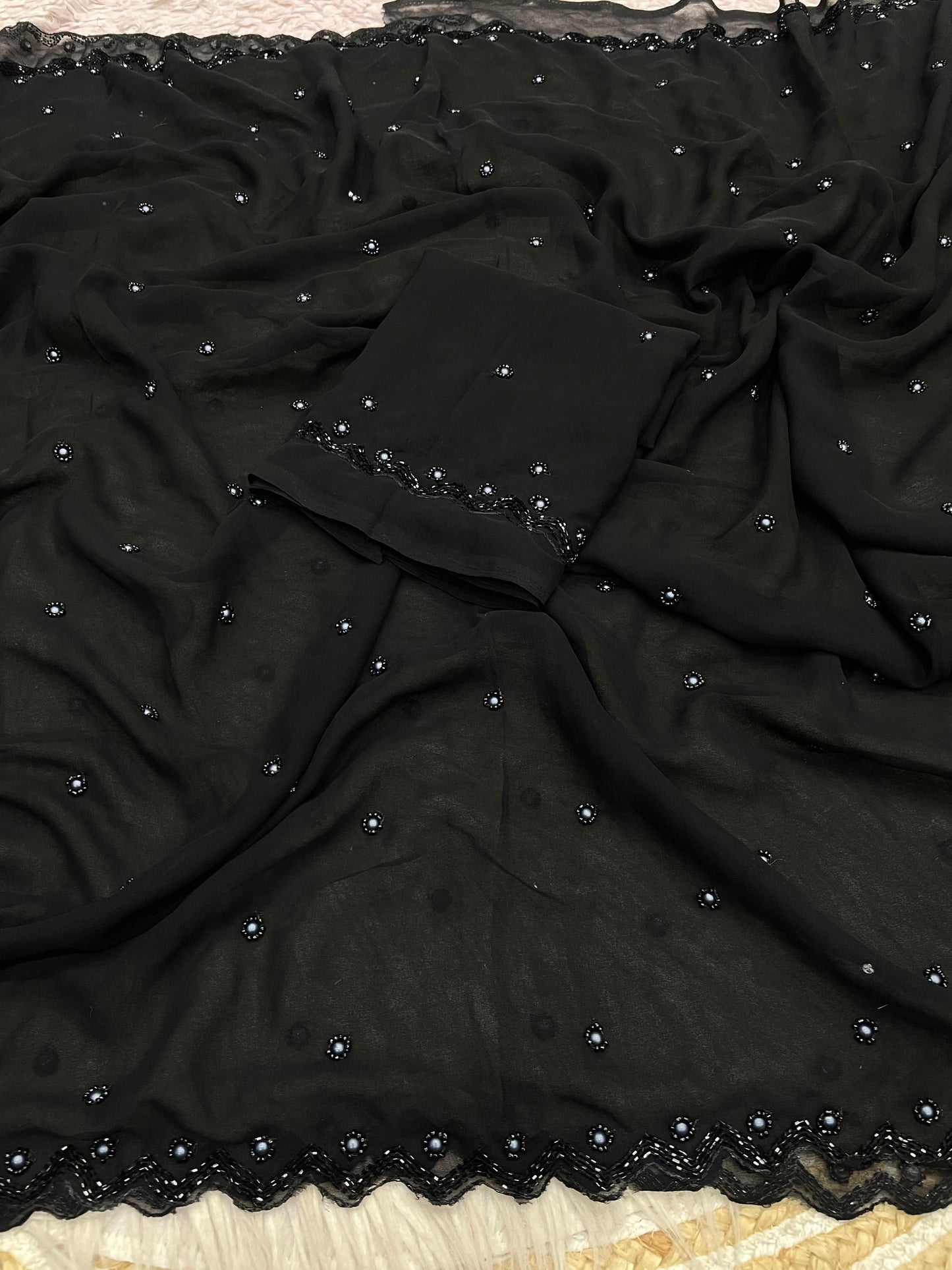 Black Georgette saree