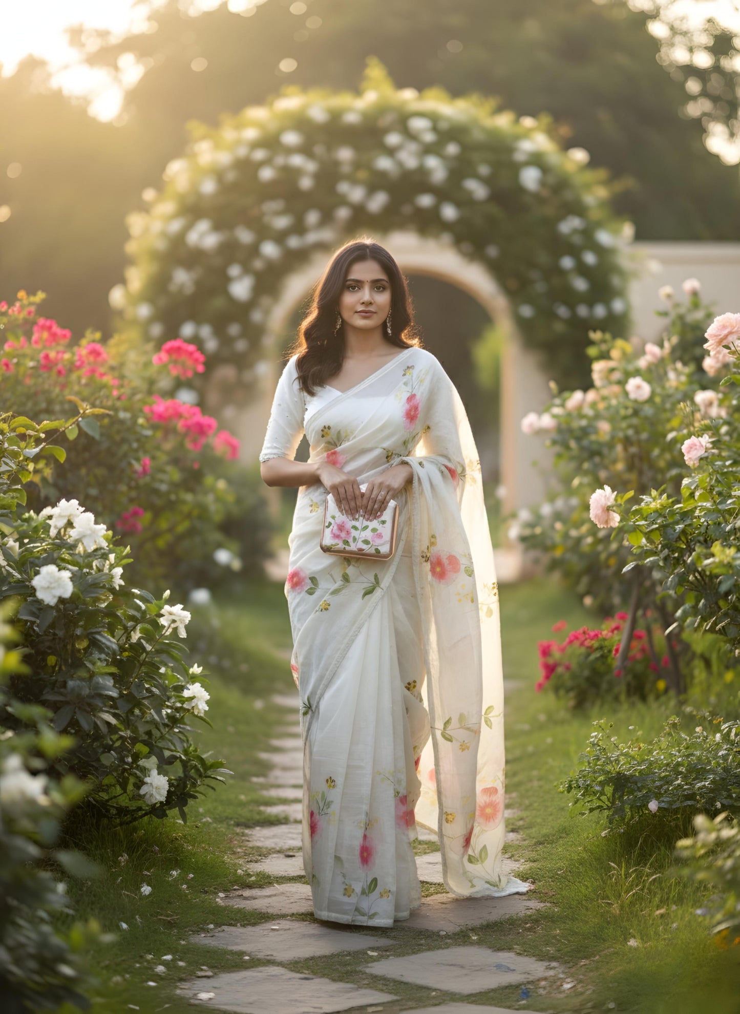Crush silk saree
