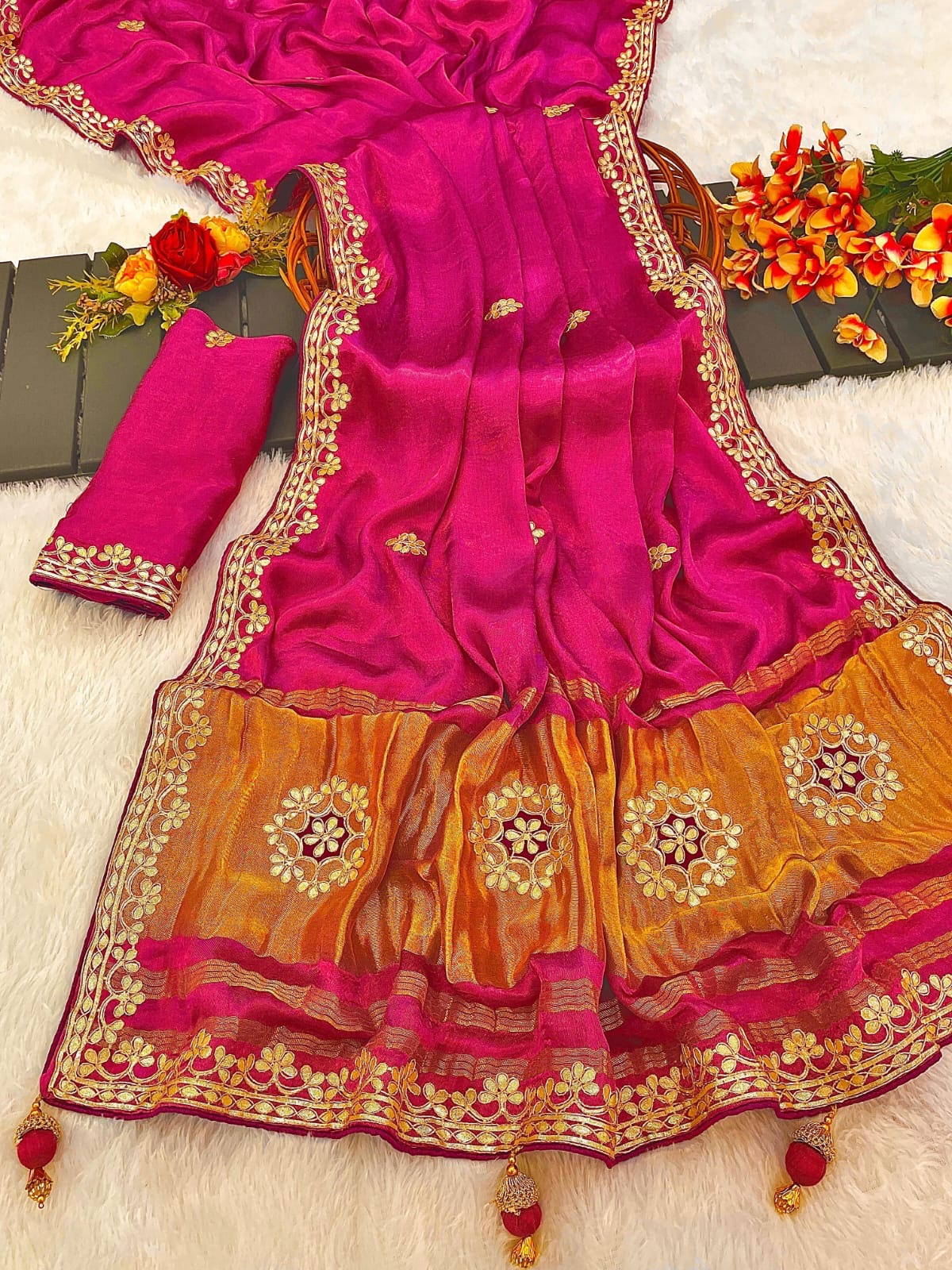 Bandhej Saree(Gala Pallu)