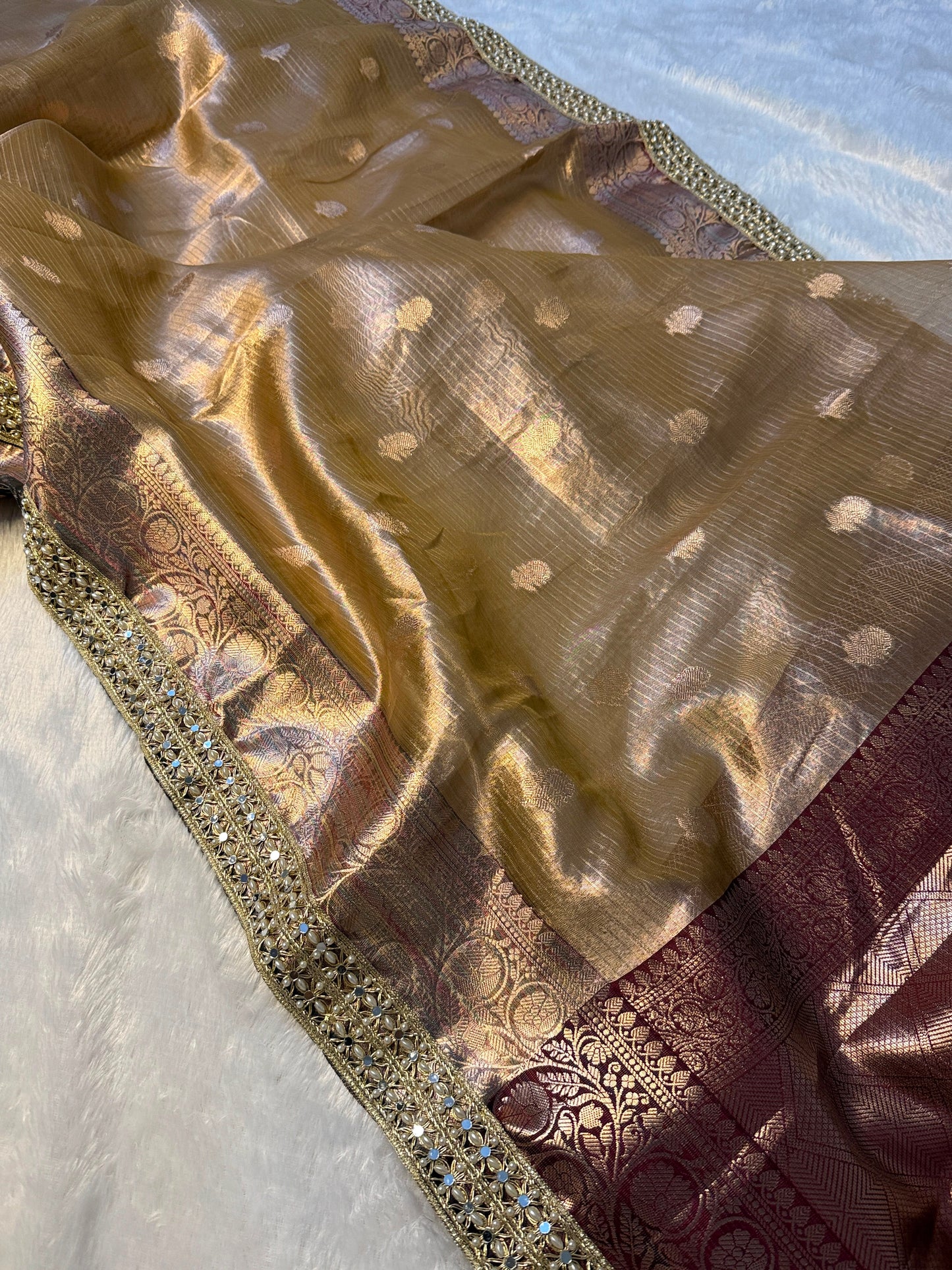 Banarasi Multi Colour Border Tissue Soft Silk Saree
