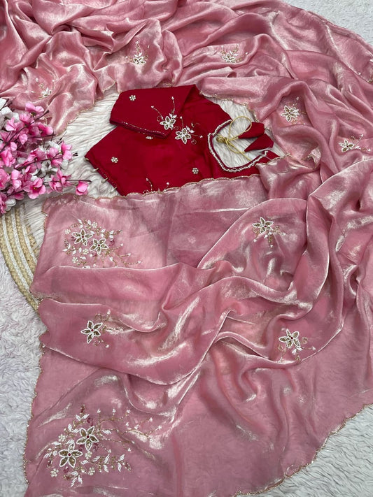 Satin silk saree