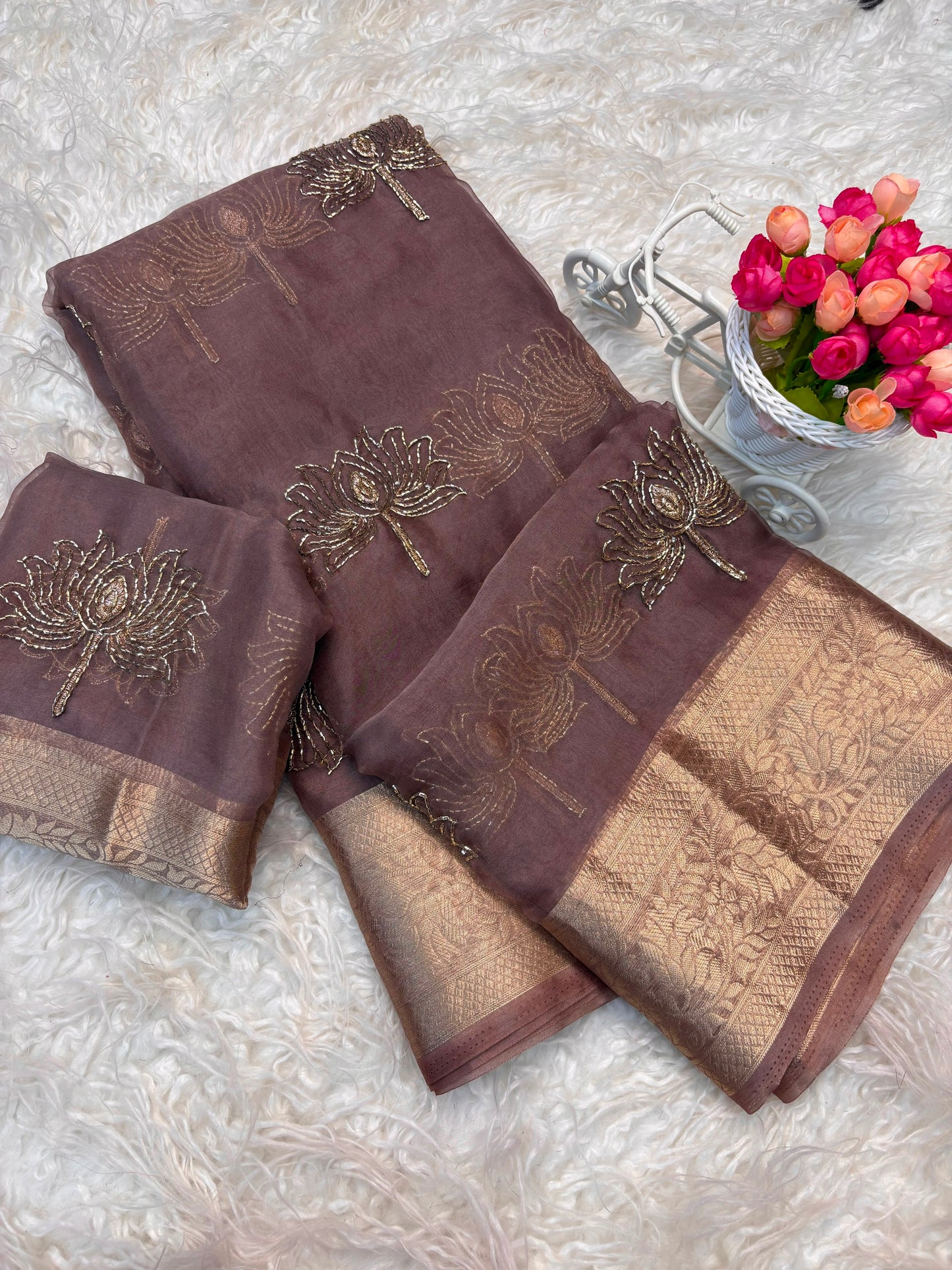Organza silk saree