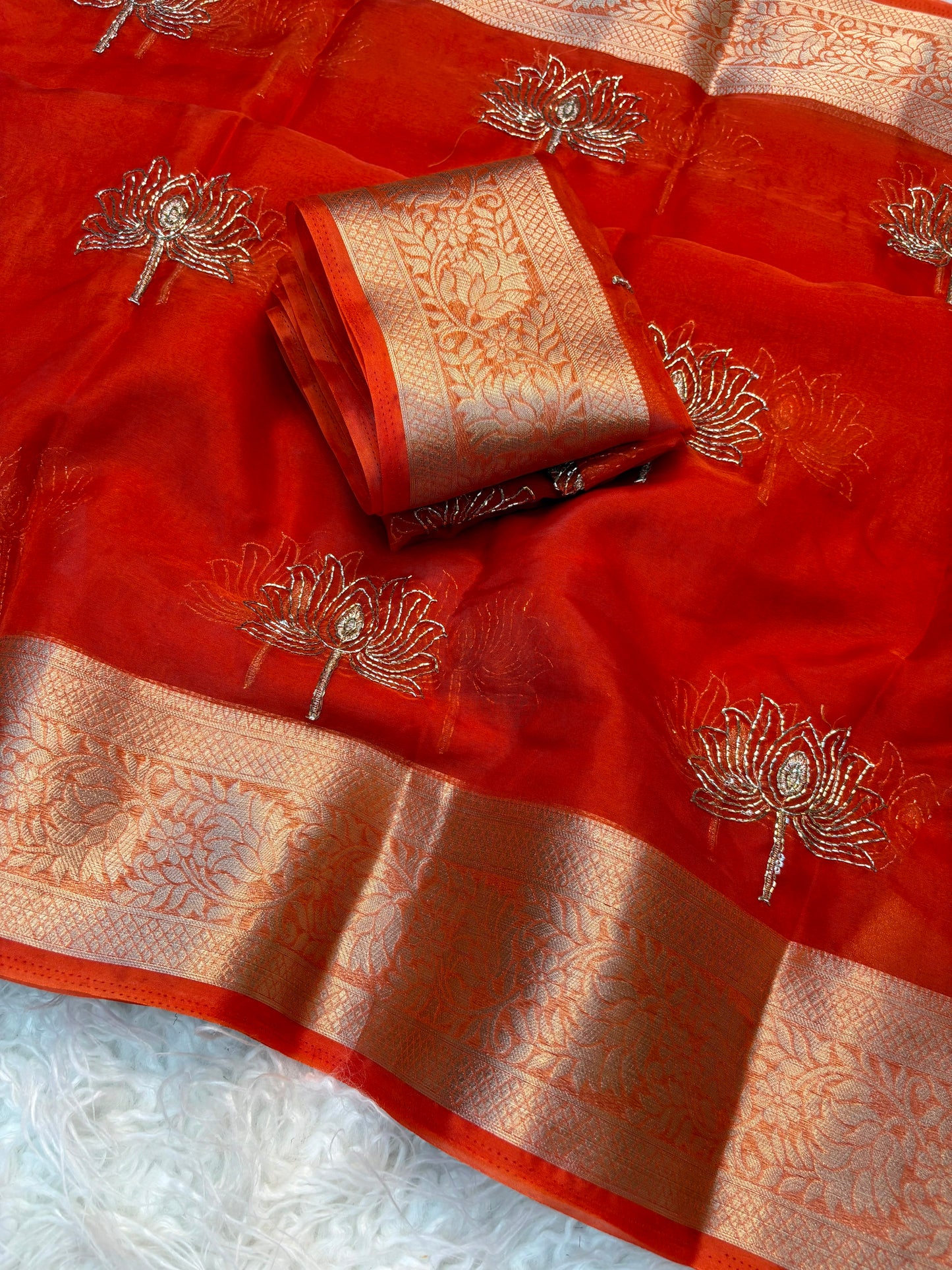 Organza silk saree