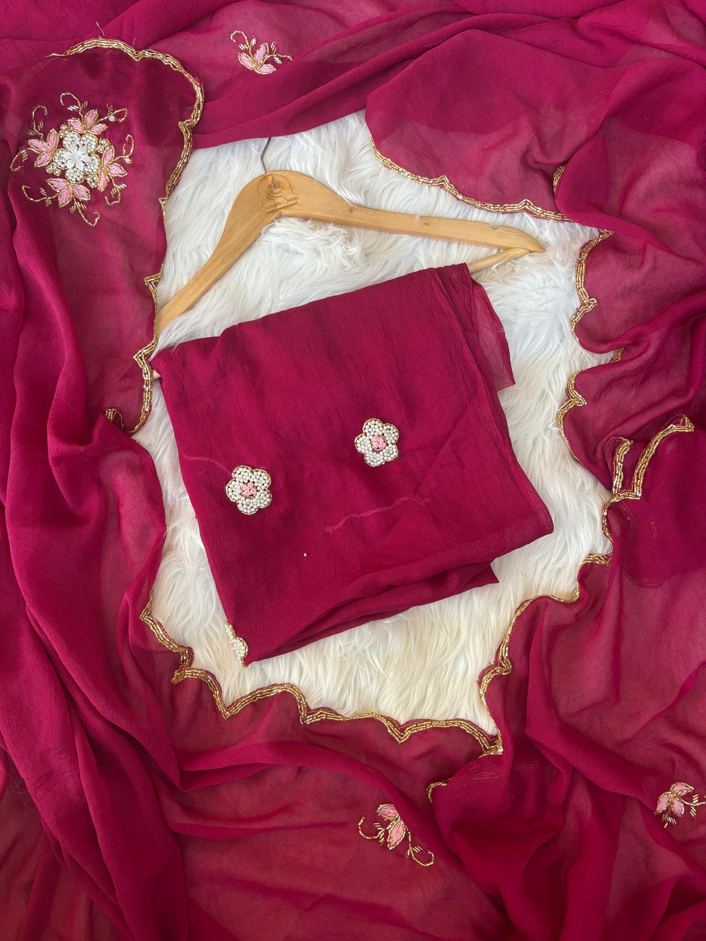 Soft crush rangoli saree