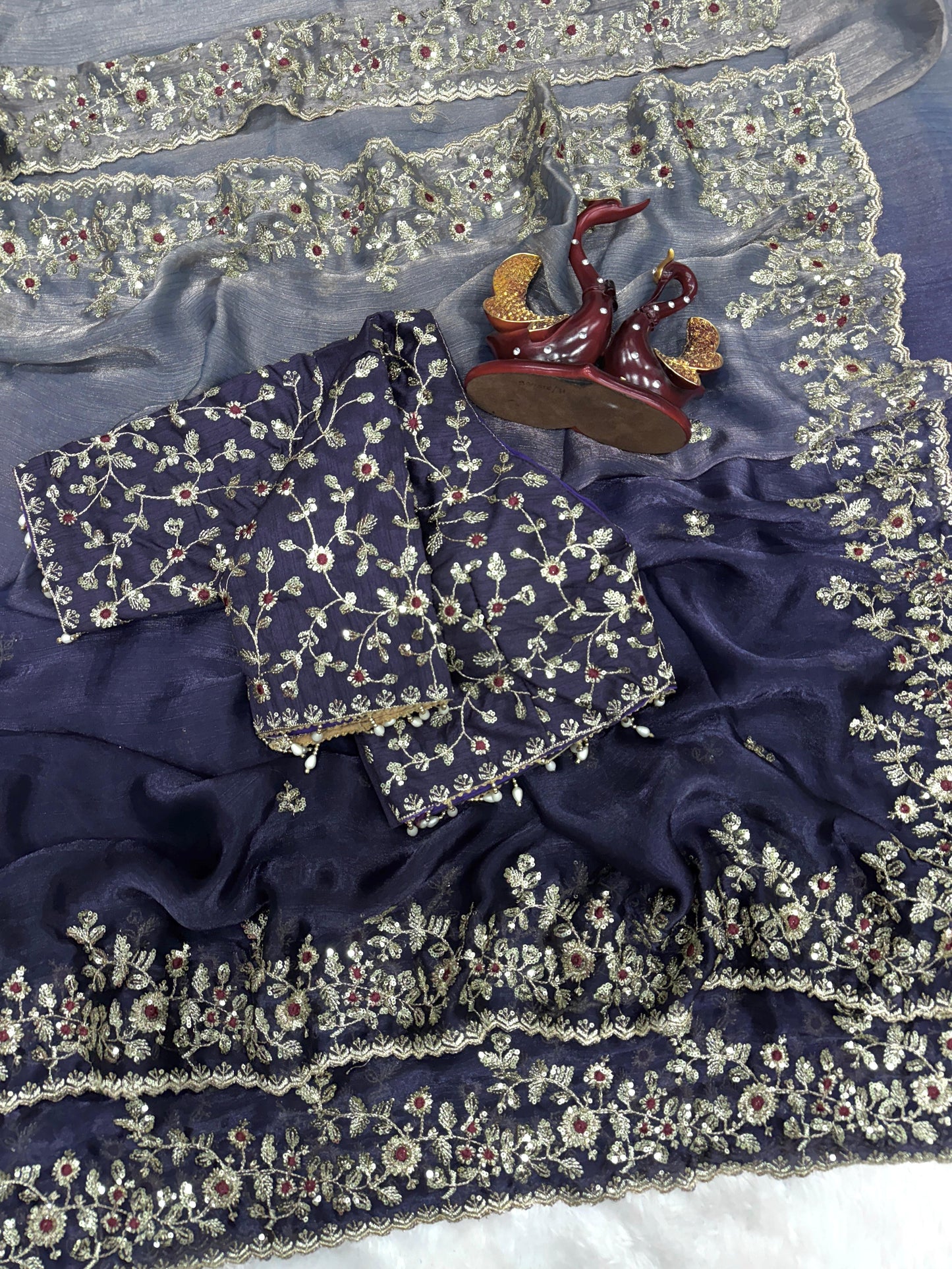 Soft chiffon silk saree