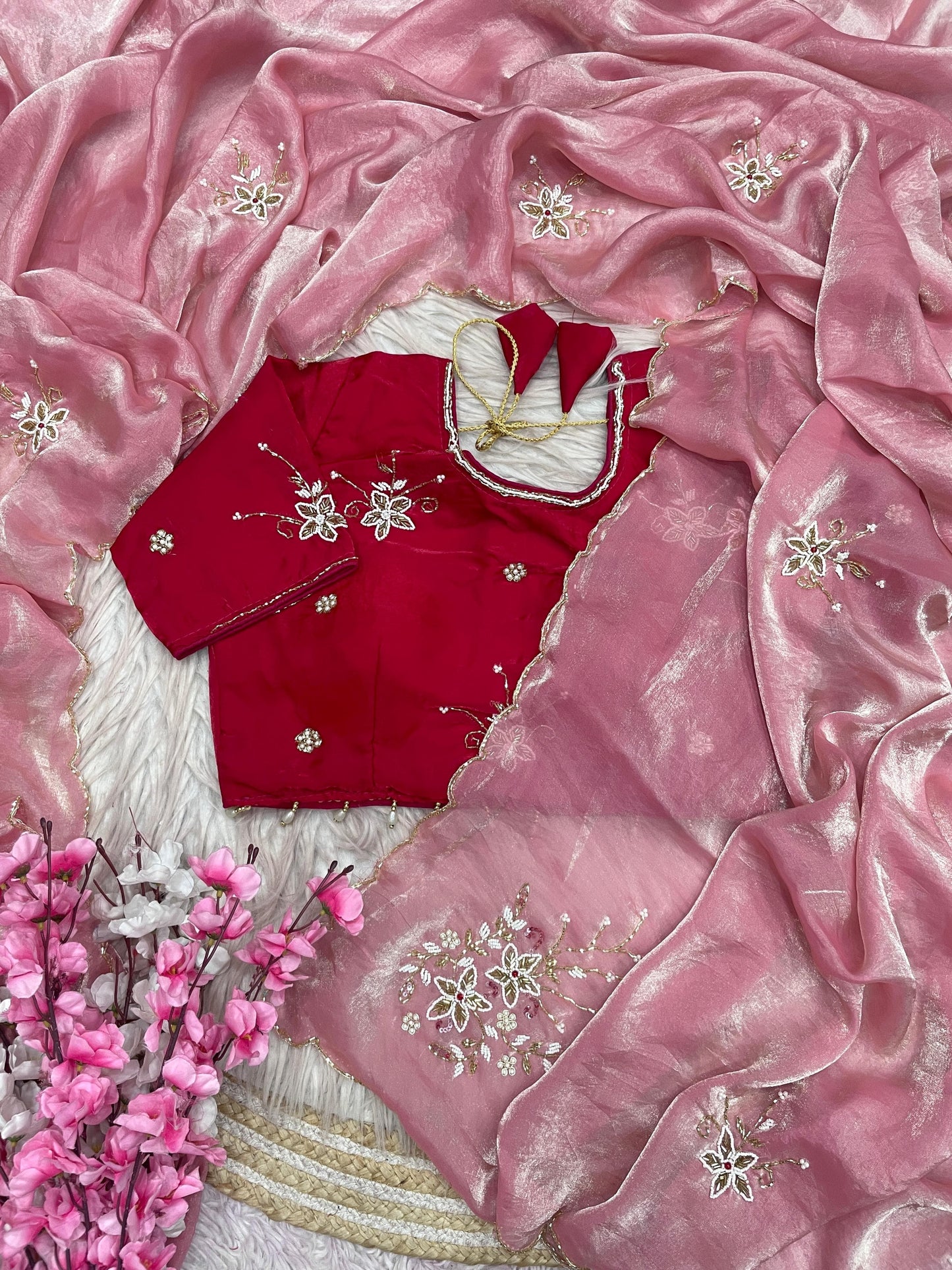 Satin silk saree