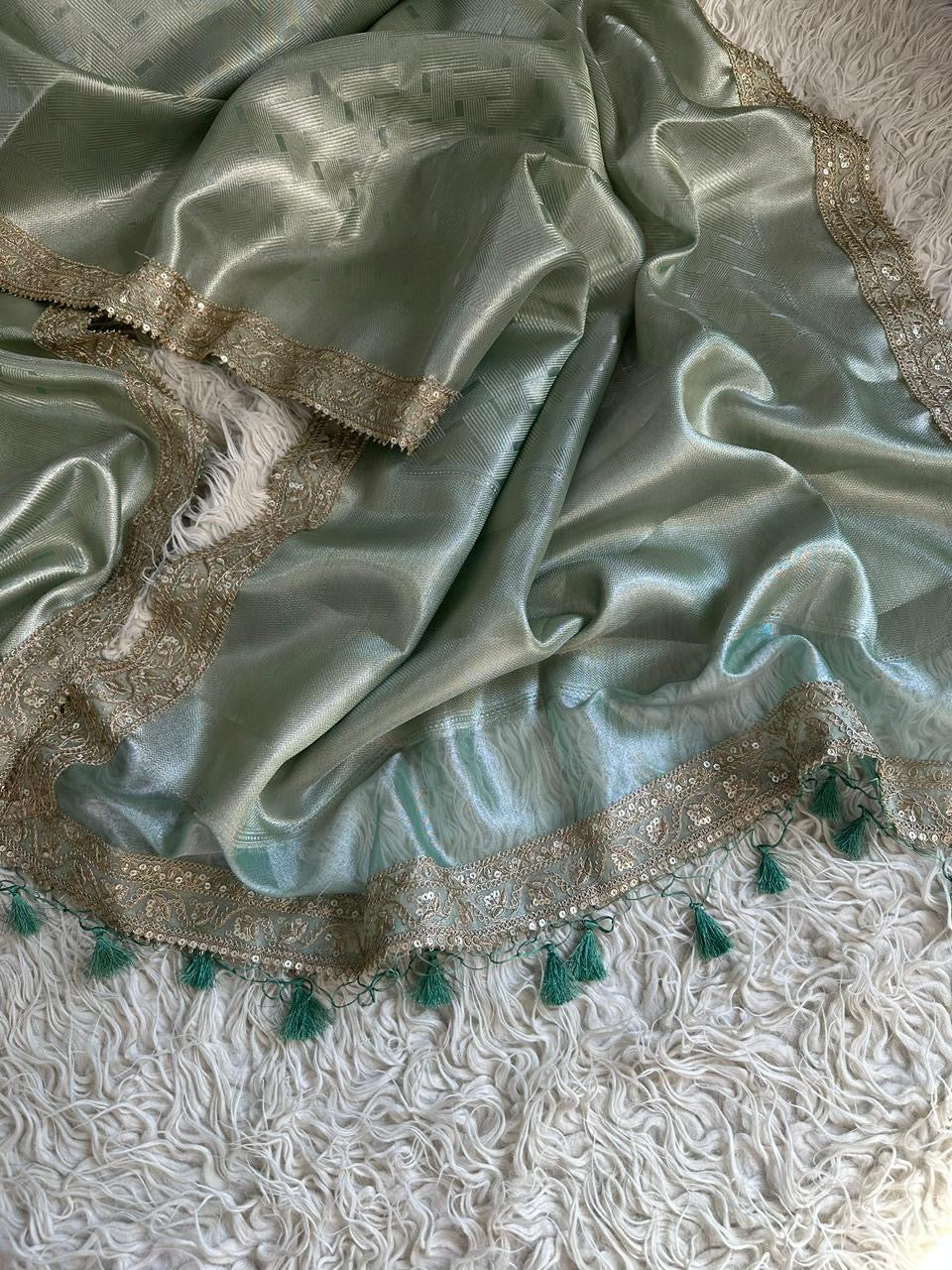kanjivaram brocade tissue saree