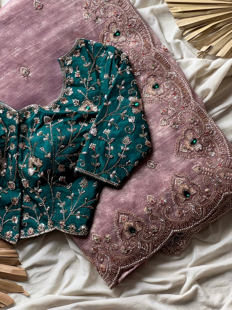 Tissue crepe silk saree