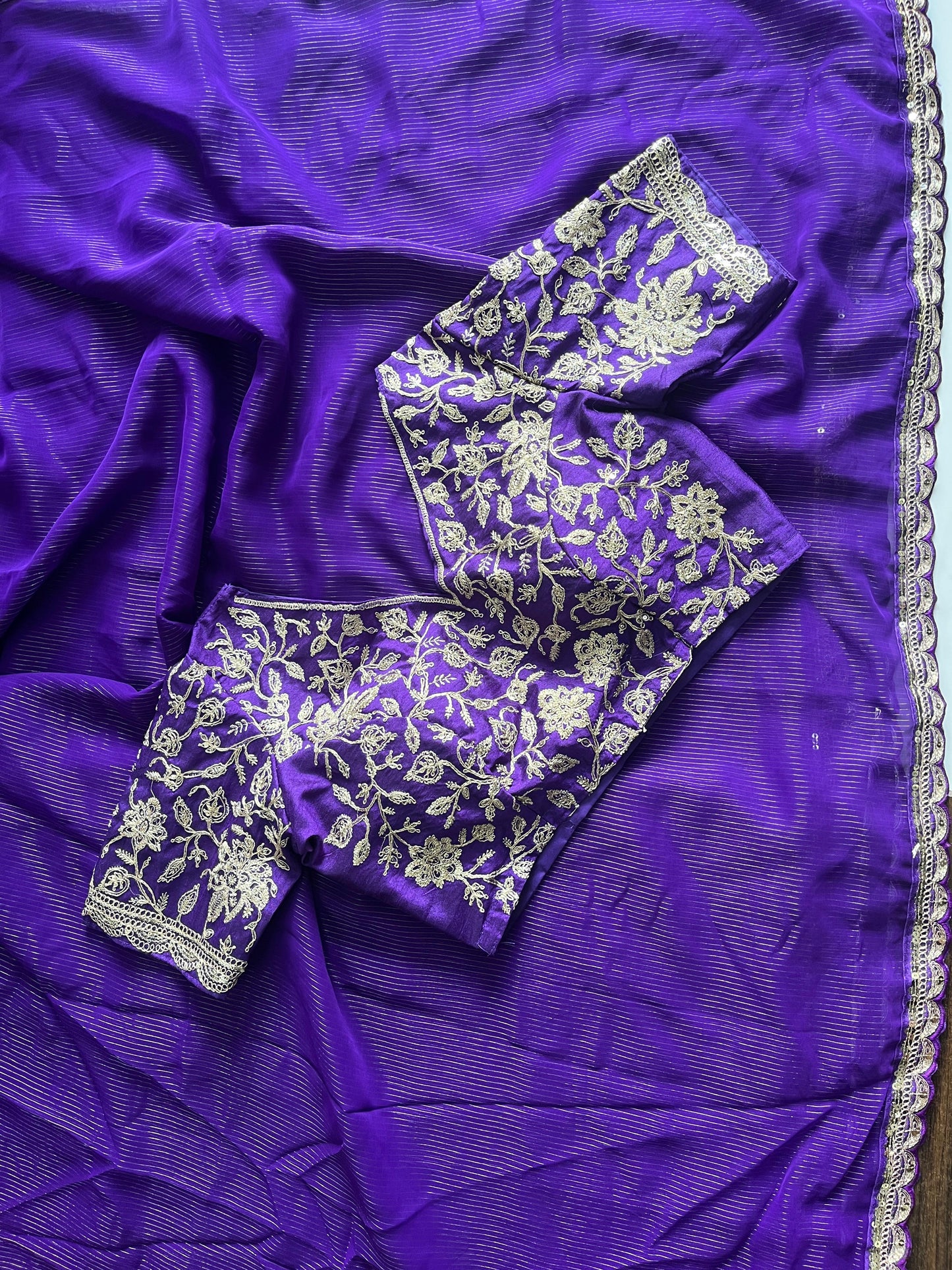 Pure chiffon georgette saree