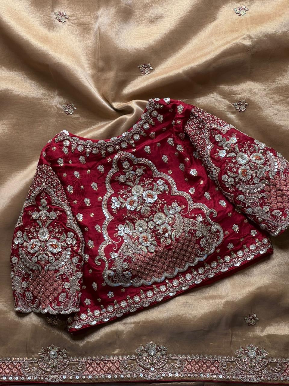 Tissue crepe silk saree