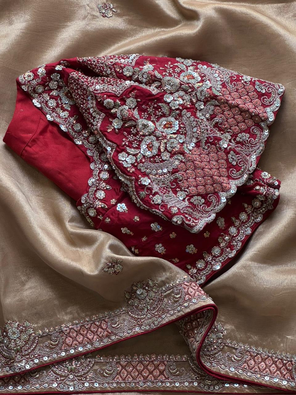 Tissue crepe silk saree